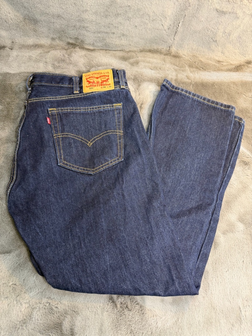 Levi’s 505 Men’s Straight Leg Jeans W38 L30 | Dark Wash Classic Denim